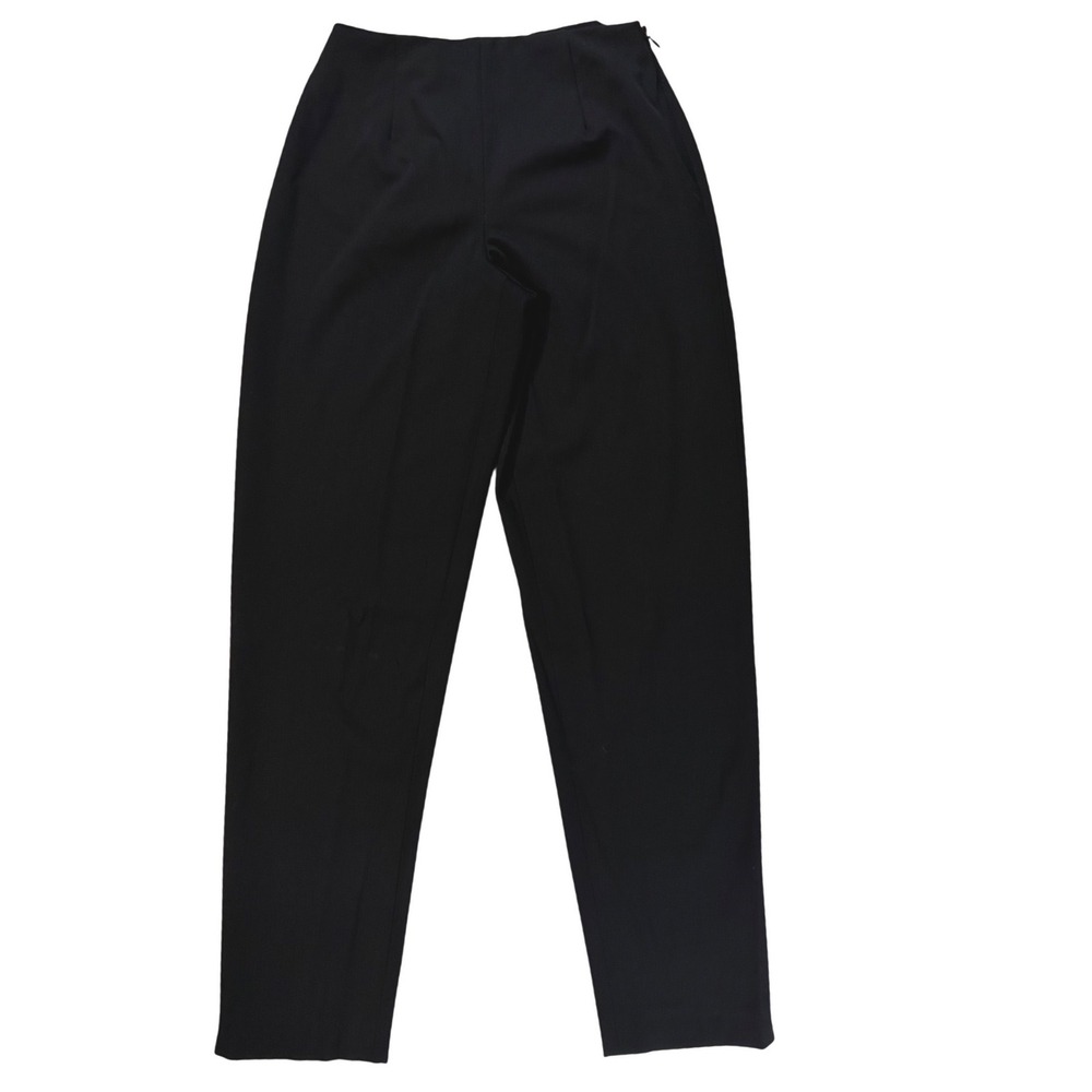 Talbots Stretch Black Dress Pants Side Zip Ankle Slit Trousers Size 6 NEW